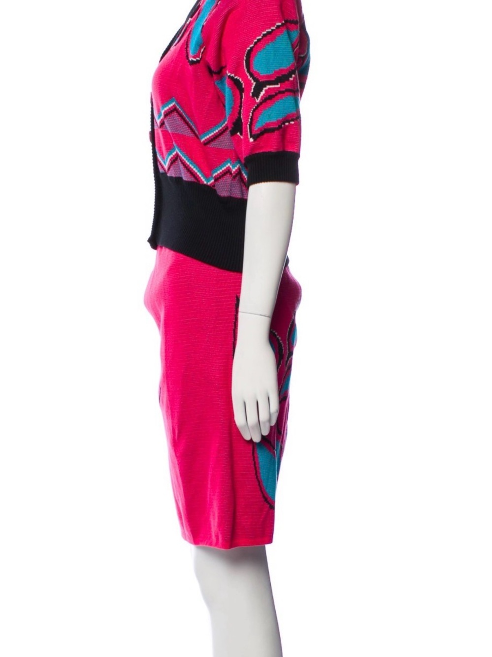 YSL Bright Pink Patterned Knit Set - Picture 2 of 4